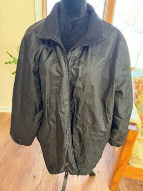 Totes, unisex black Lightweight Zip-Front rain jacket, size 3x